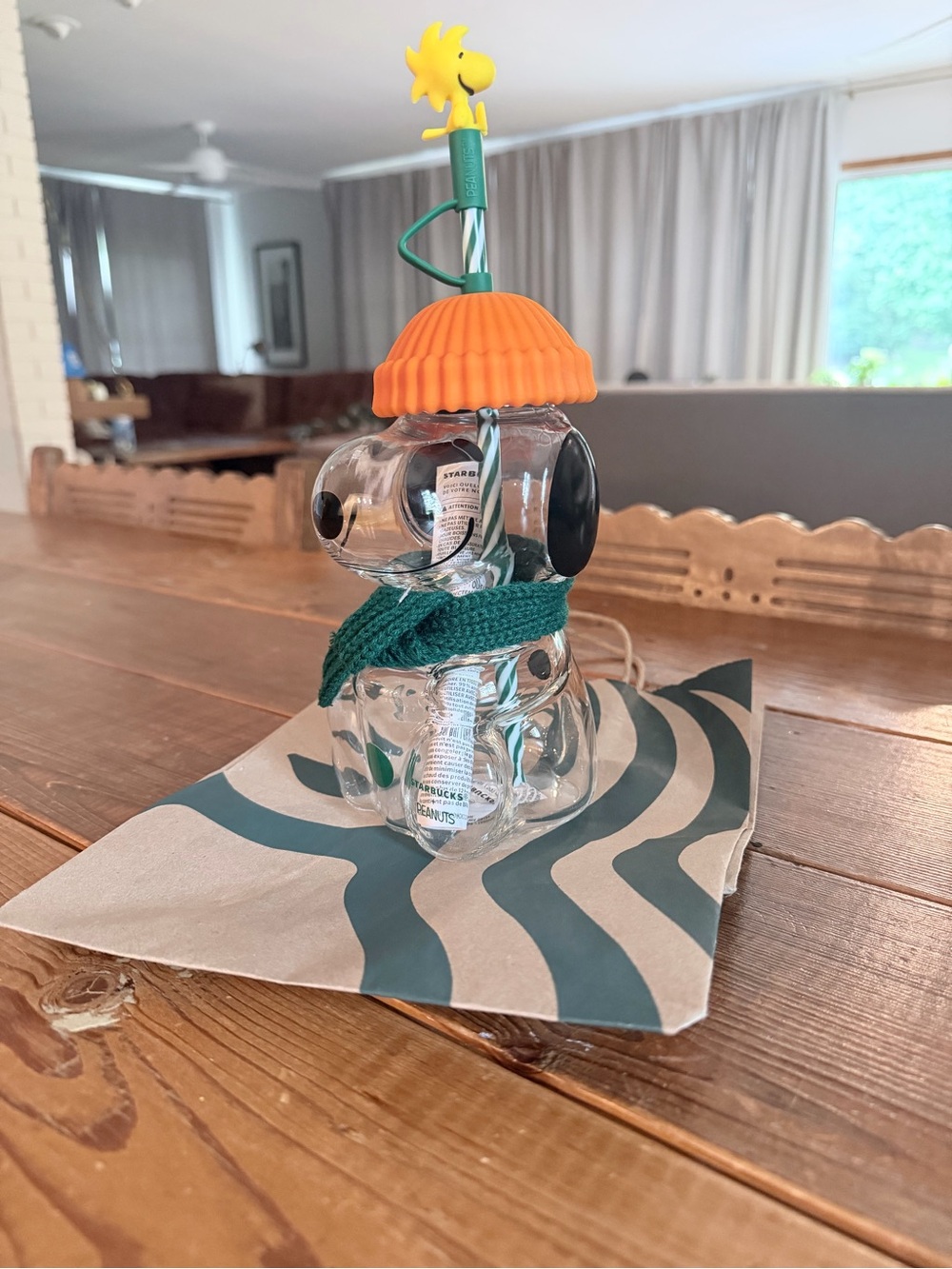 Starbucks x Peanuts NEW Snoopy Glass Cup